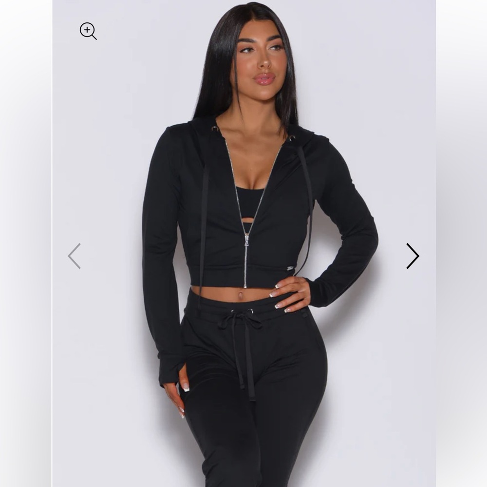 Black Zip-Up Bombshell sportswear signature jacket